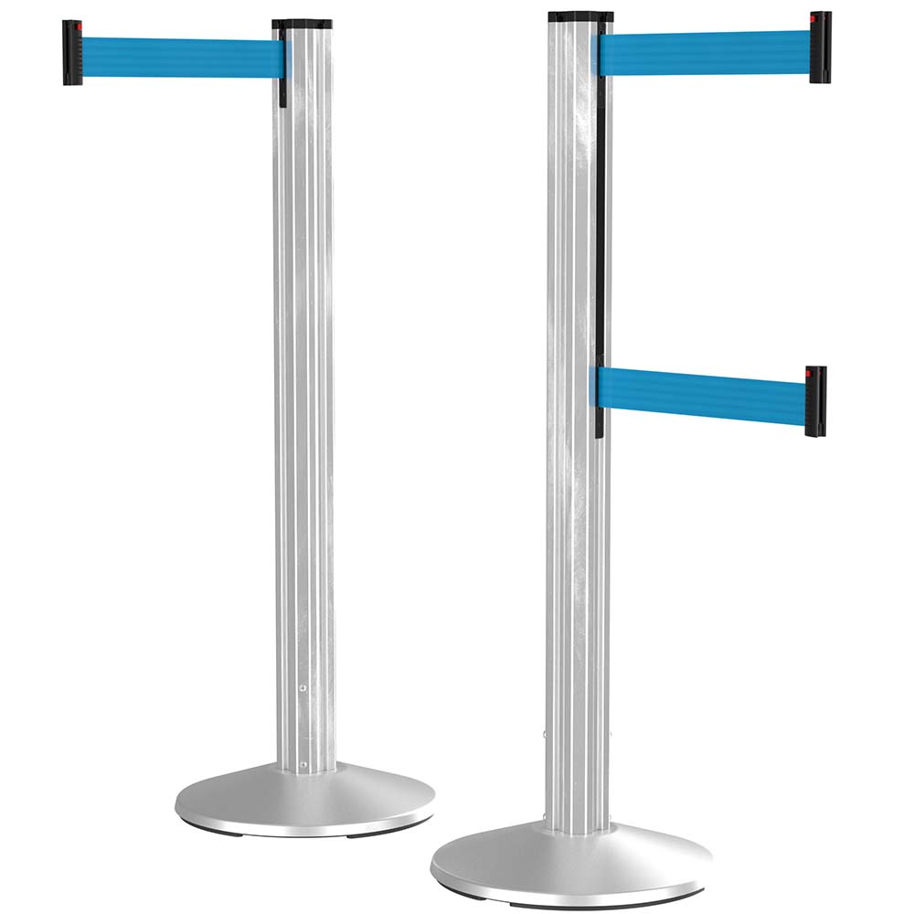 9in Grooved Retractable Belt Stanchions